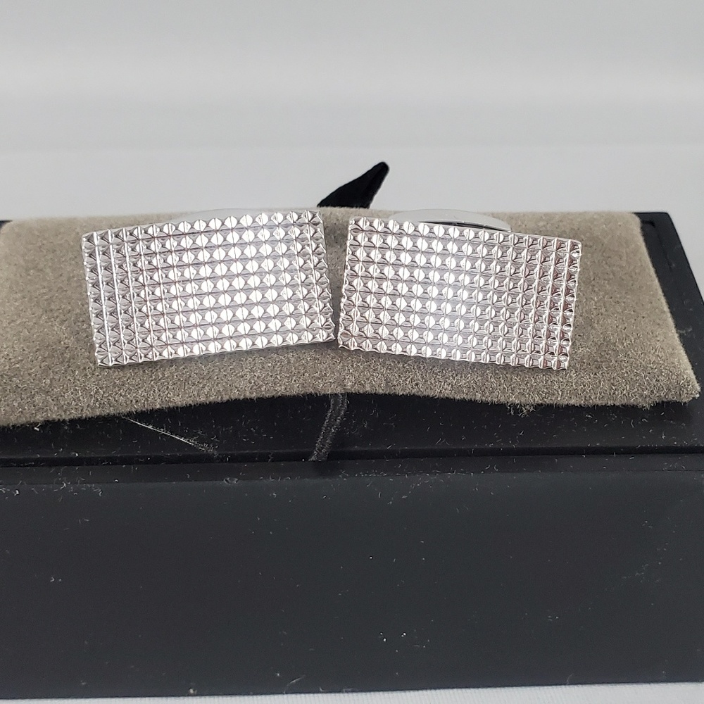 Jos. A. Bank silver tone rectangular textured cuff